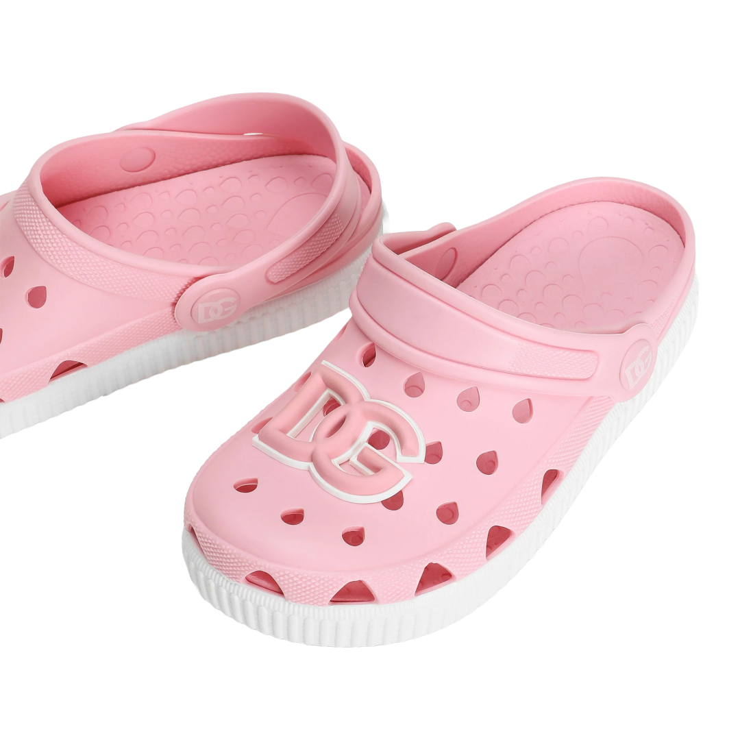 KIDS RUBBER SLIP-ONS WITH DG LOGO PINK