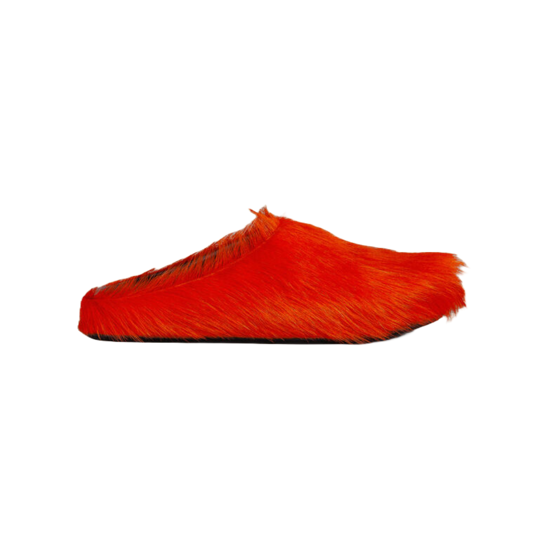 ORANGE LONG HAIR CALFSKIN FUSSBETT SABOT