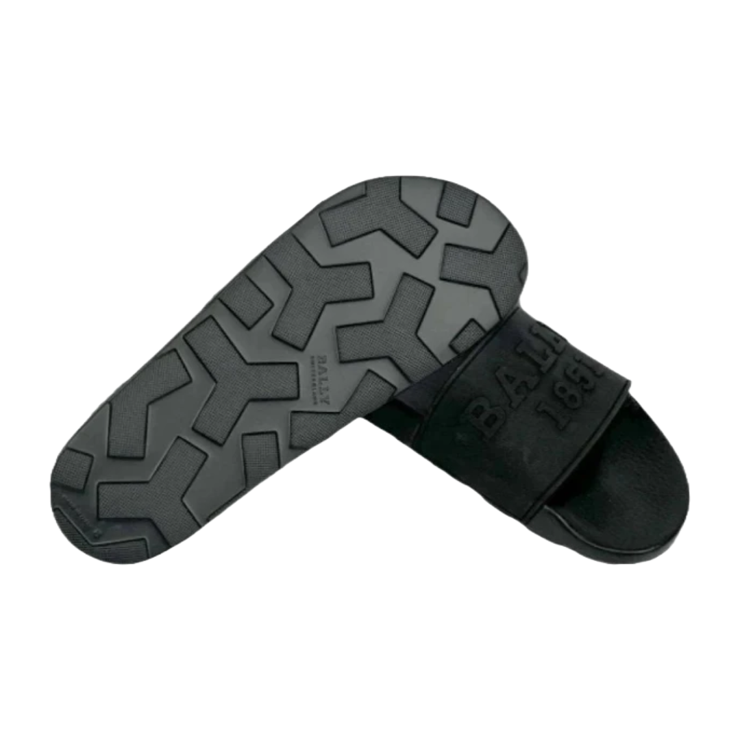 BALLY SLAIM RUBBER SLIDES BLACK
