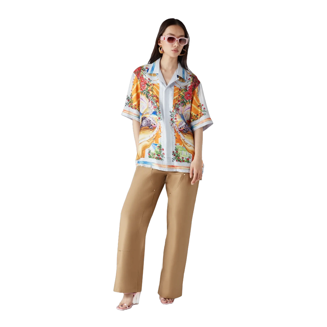 LA TORNADE DE ROSE SHORT SLEEVE SILK SHIRT UNISEX