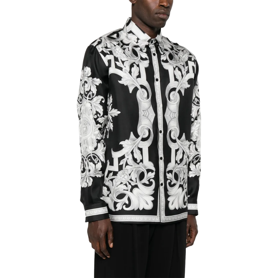 VERSACE BAROCCO SHIRT BLACK/GRAY