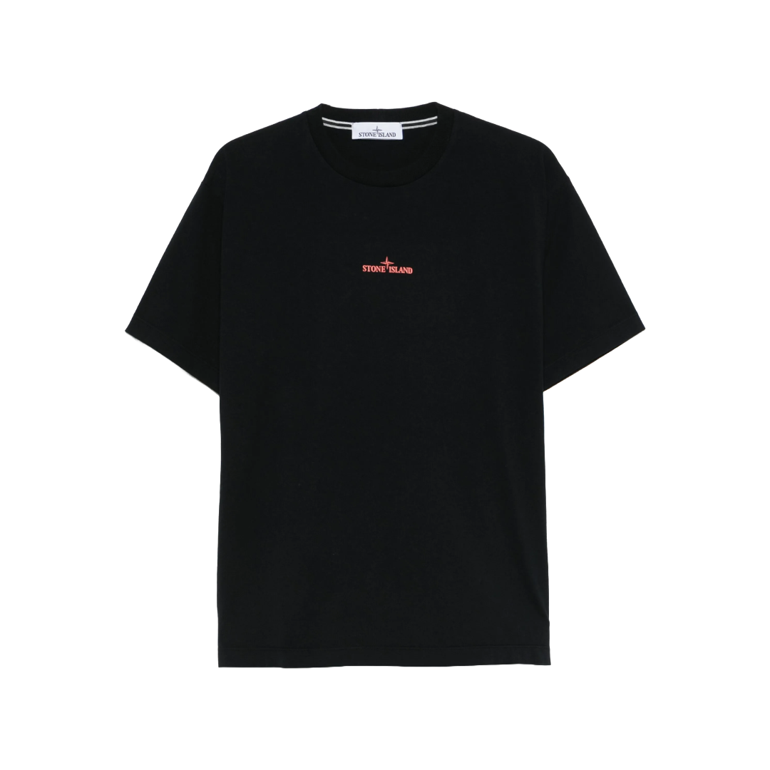 STONE ISLAND CAMO-LOGO T-SHIRT BLACK/RED