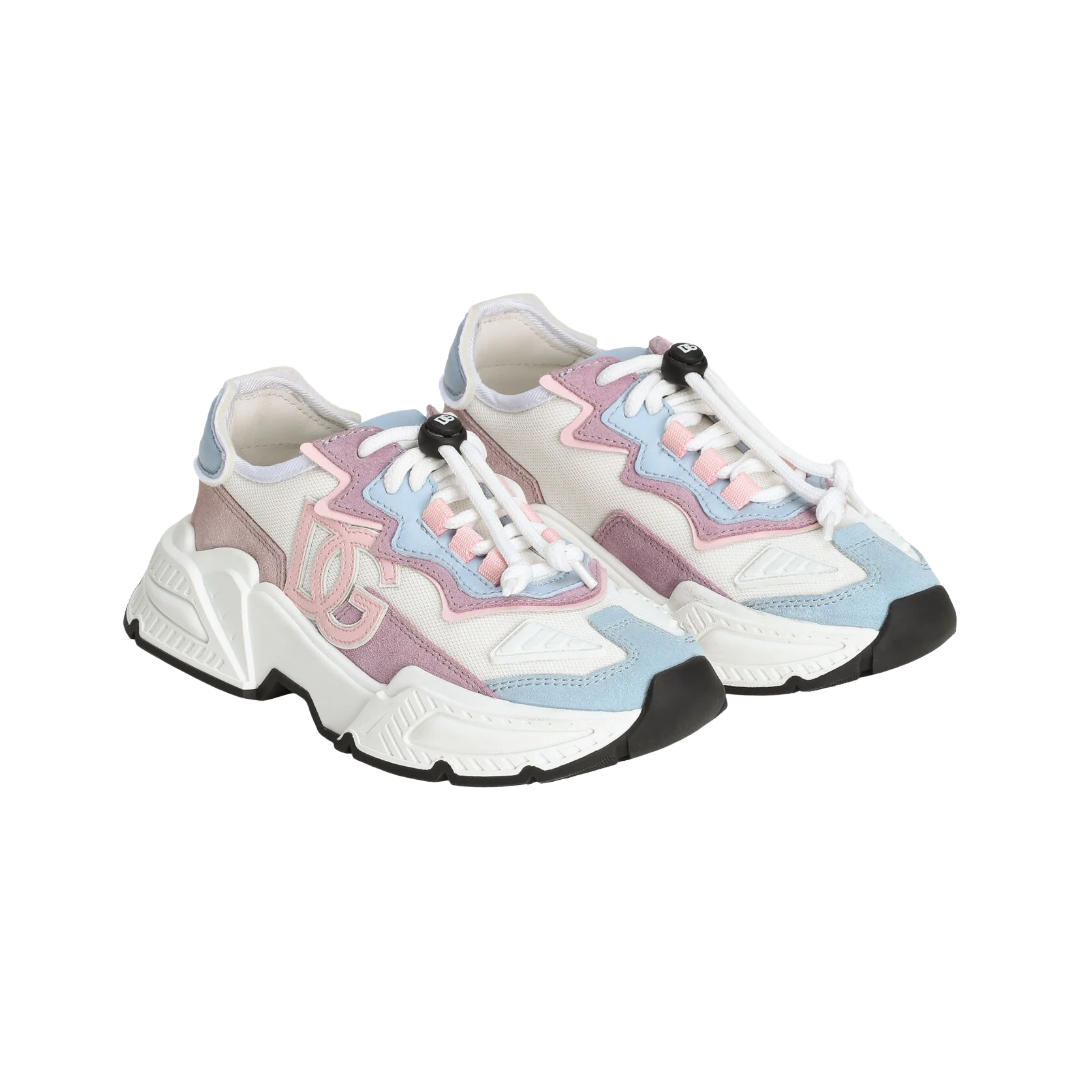 PINK/BLUE NYLON MESH DAYMASTER SNEAKERS WITH DG LOGO