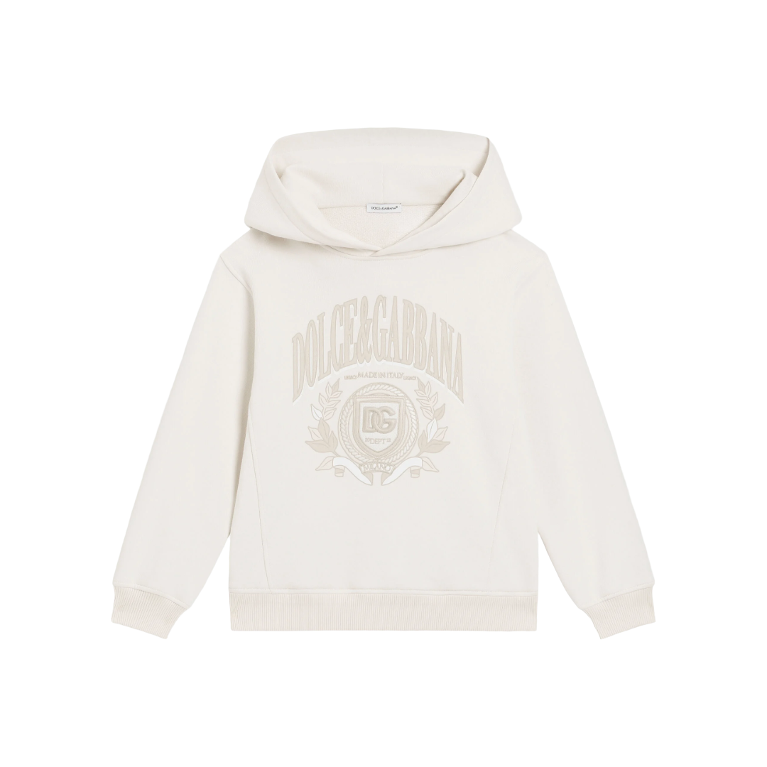 BEIGE HOODIE WITH DOLCE&GABBANA LOGO