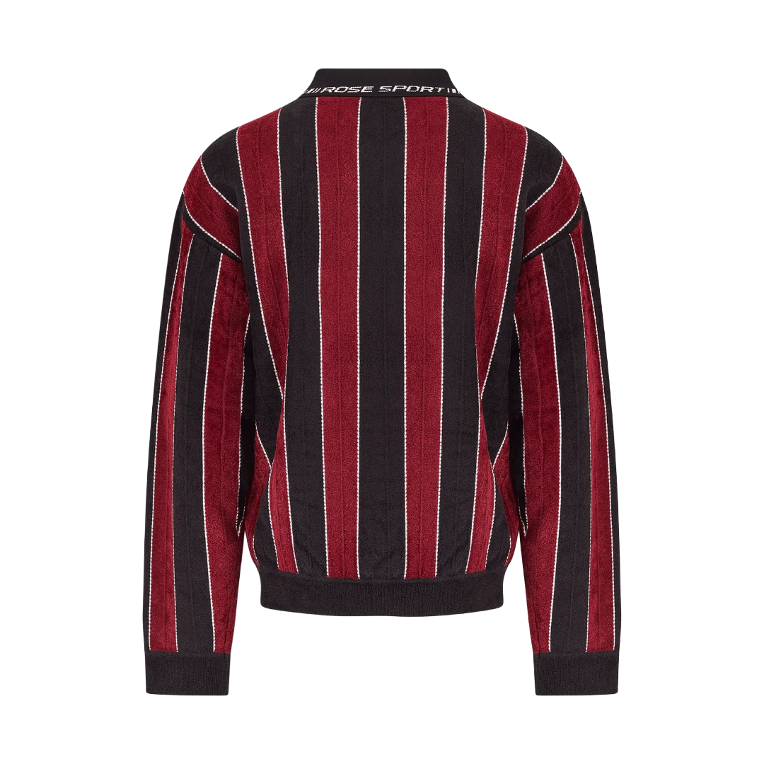 SPORTY LOGO POLO IN BLACK & BURGUNDY