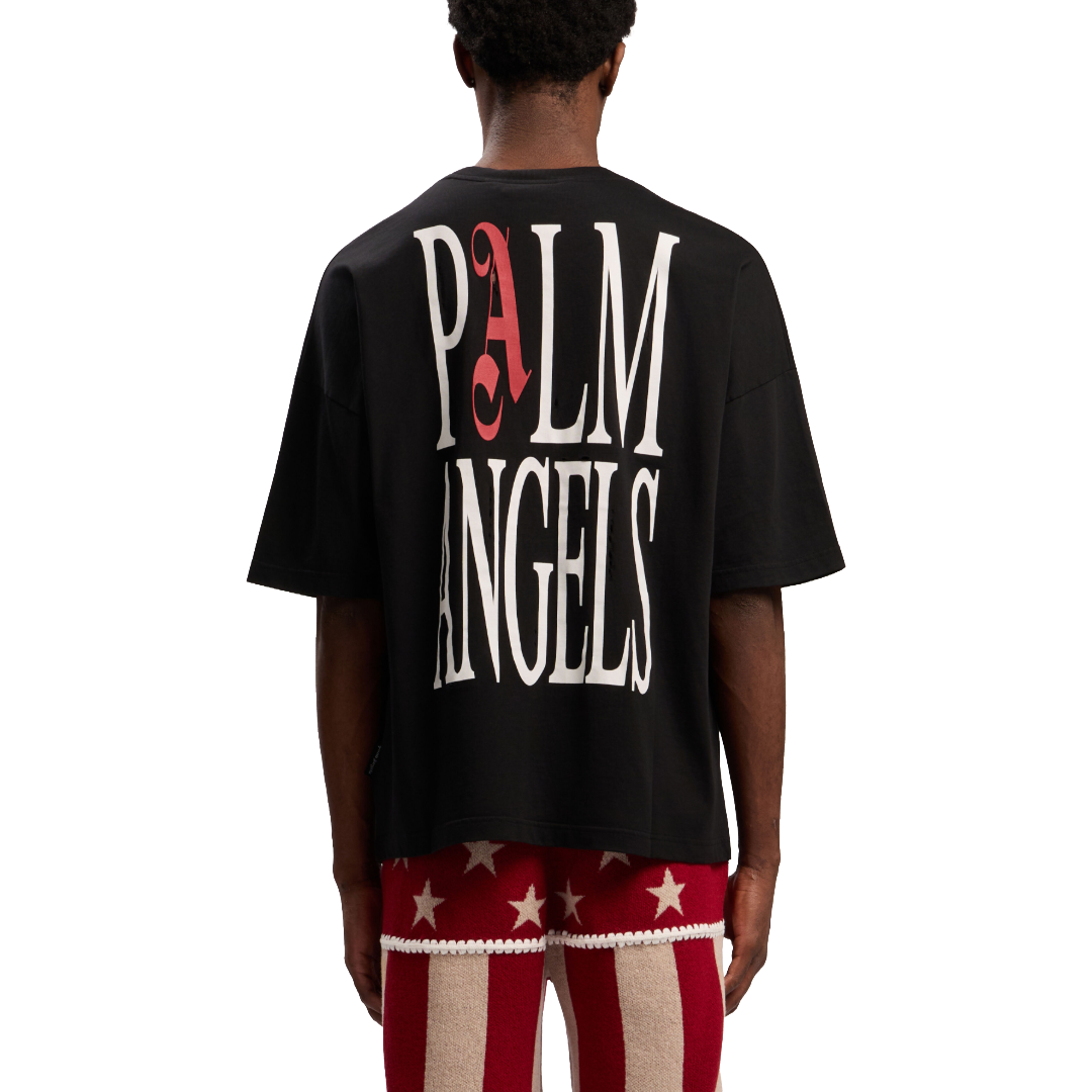 FLAMES FLAG LOOSE T-SHIRT IN BLACK