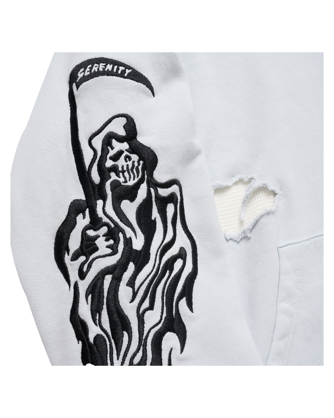 SERENITY REAPER DISTRESSED THERMAL LINED HOODIE