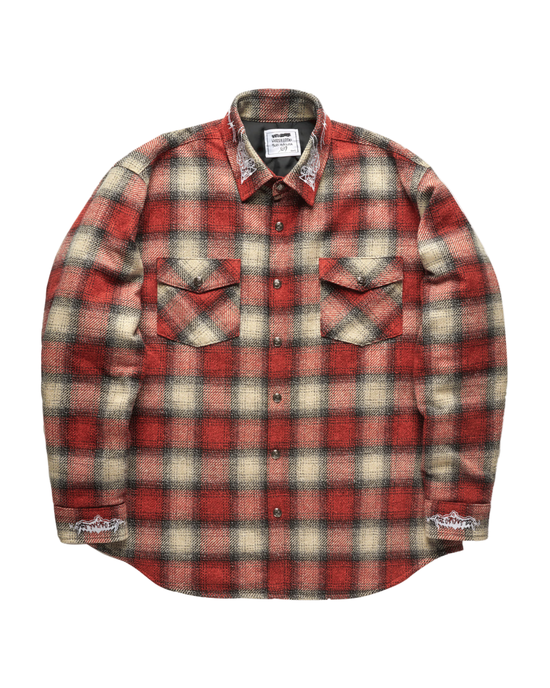 RED QUILTED LINED FLANNEL