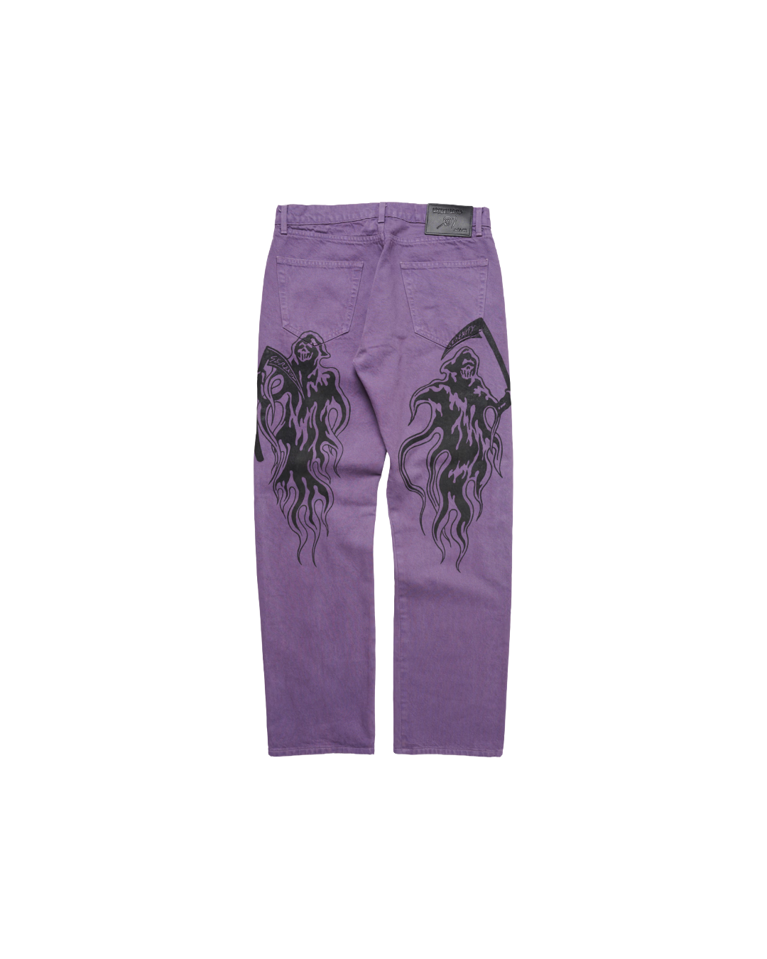 EMBROIDERED REAPER DENIM PANTS PURPLE