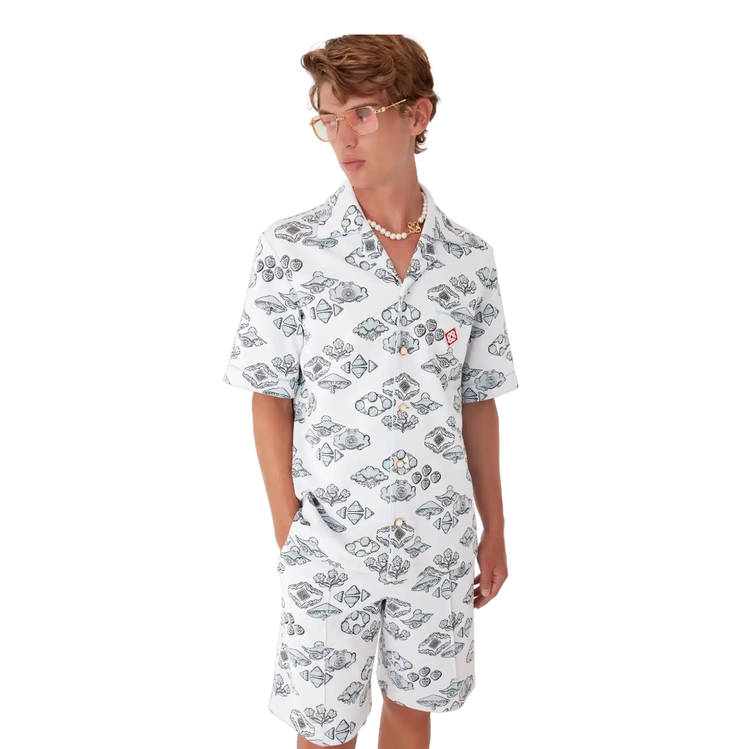 JACQUARD MOTIF SHORT SLEEVE SHIRT