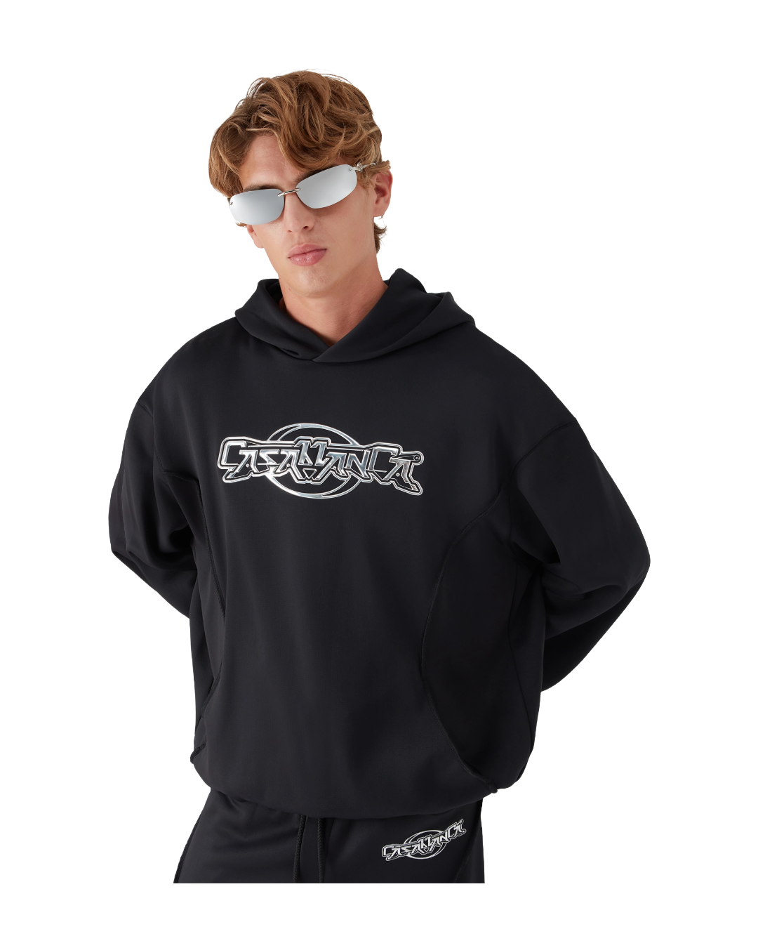 OVERSIZED PANELLED HOODIE SWEATSHIRT