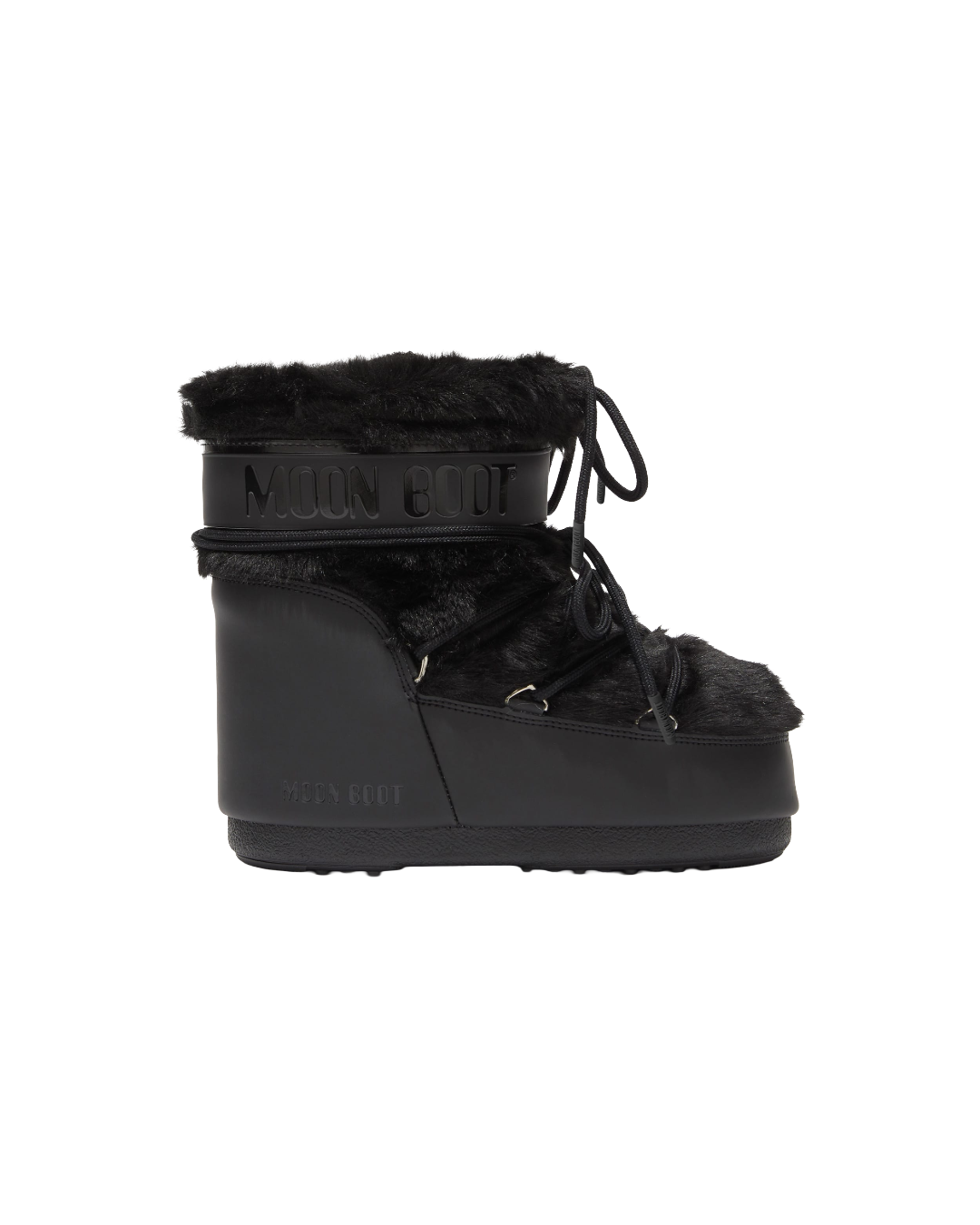 ICON LOW BLACK FAUX-FUR BOOTS