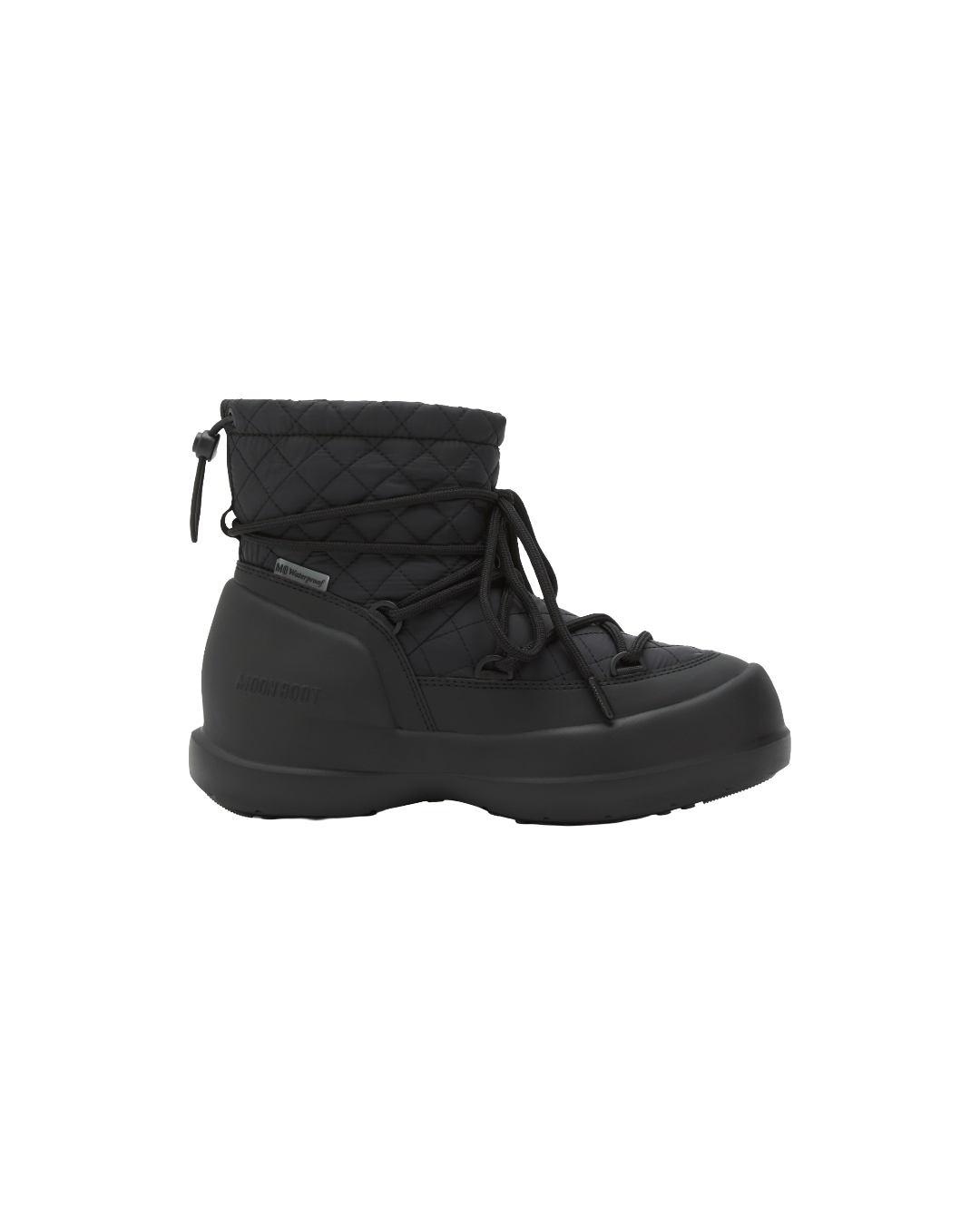 MEZZALUNA MID BLACK QUILTED BOOTS