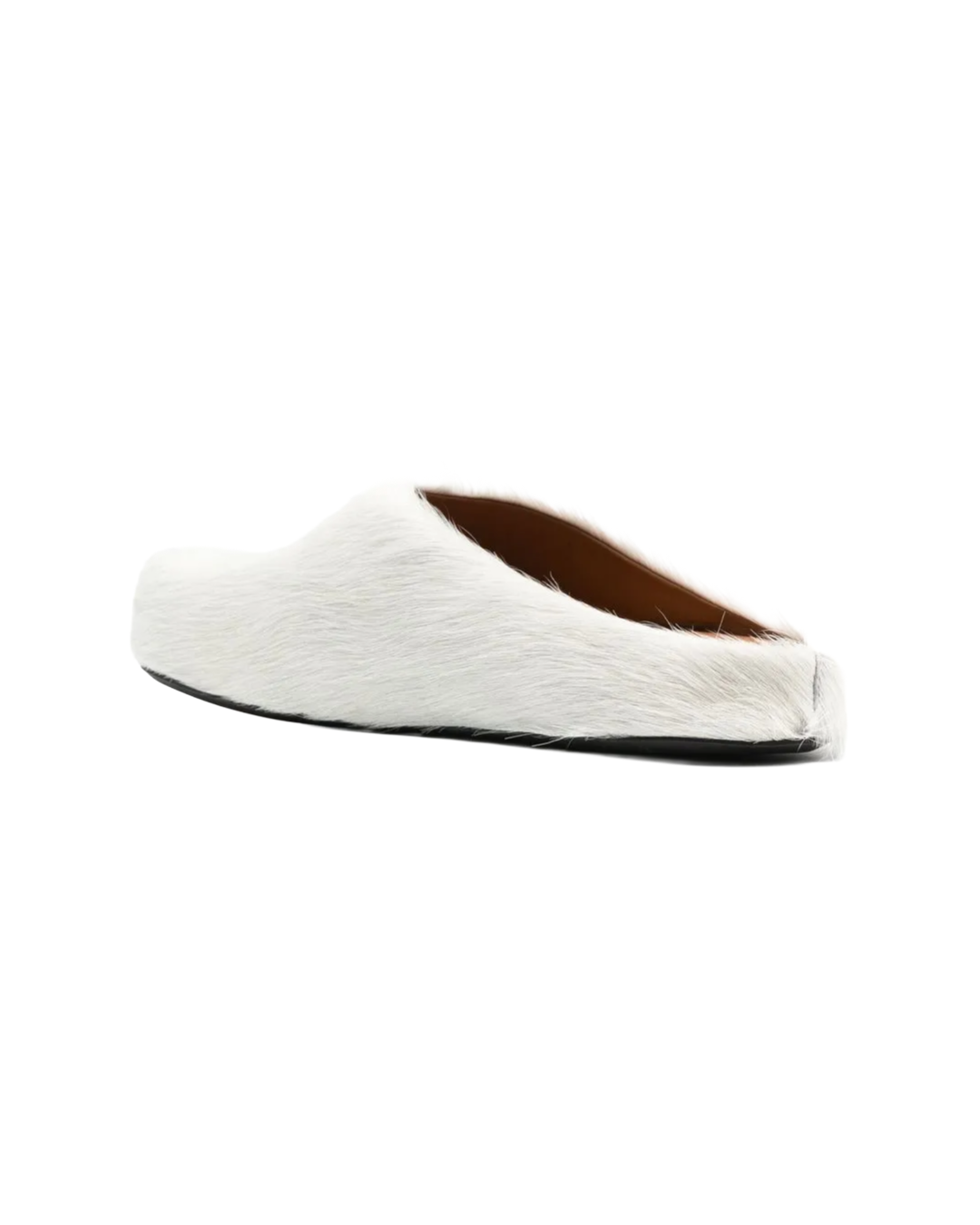 WHITE LOGO HAIR CALFSKIN FUSSBETT SABOT