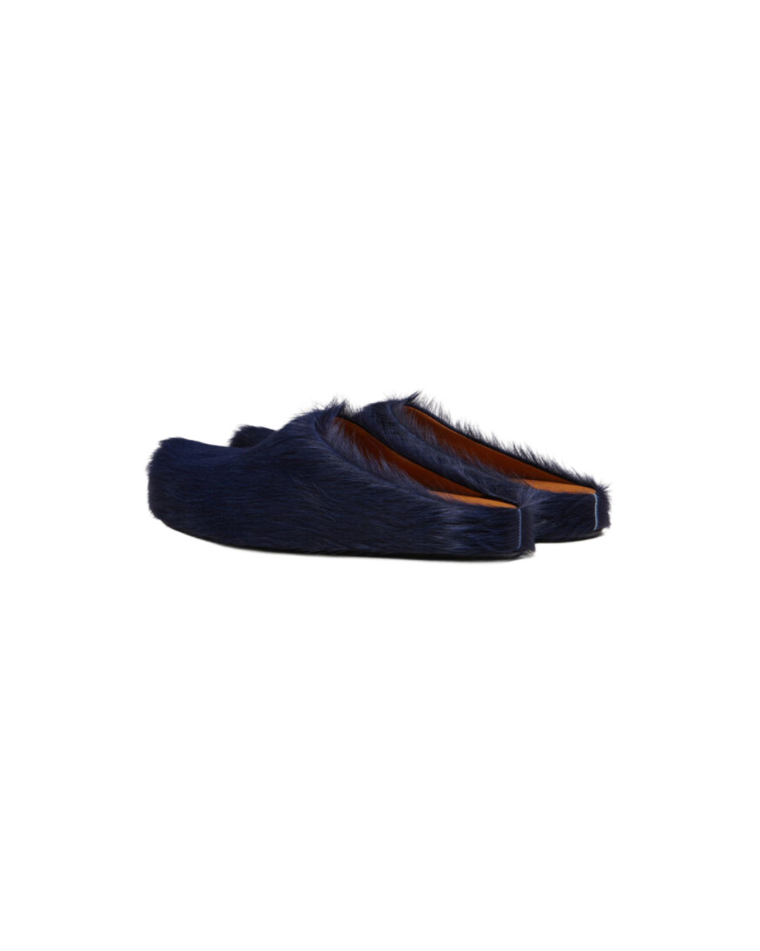 DEEP BLUE LOGO HAIR CALFSKIN FUSSBETT SABOT