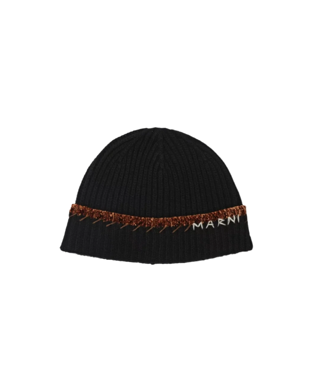 MARNI LOGO EMBROIDERED KNITTED BEANIE