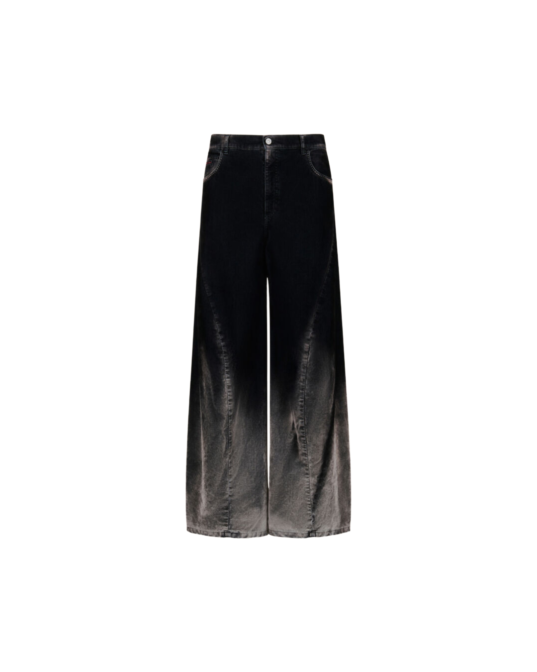 BLACK FLOCKED DENIM TWISTED JEANS