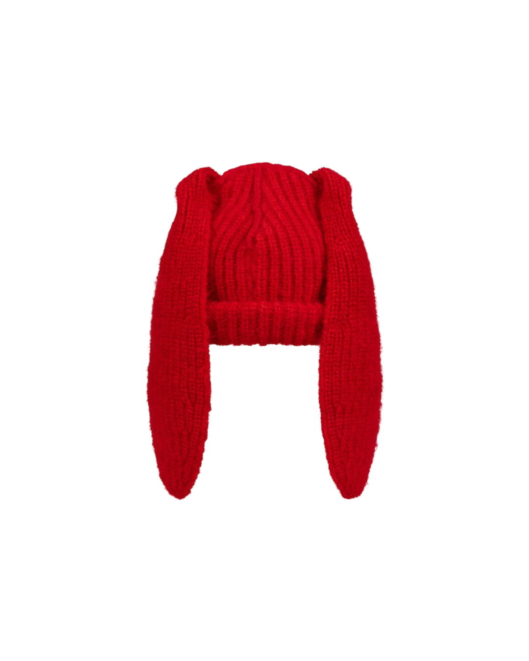 MOHAIR CHUNKY RABBIT BEANIE IN RED