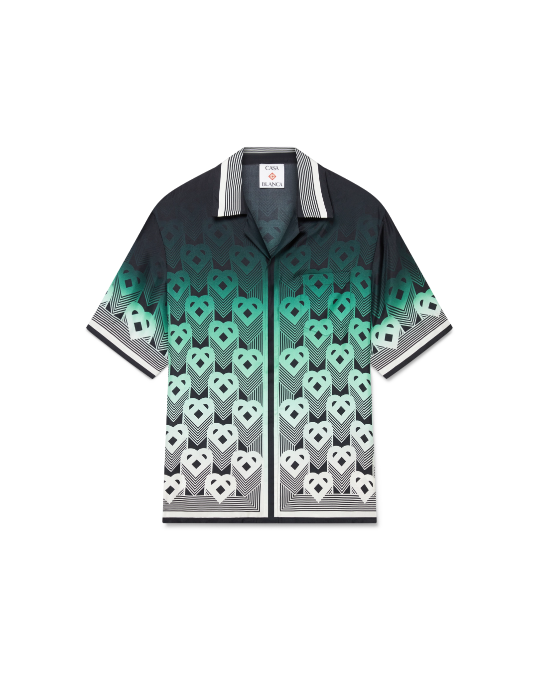 GRADIENT MONOGRAM SHORT SLEEVE SILK SHIRT