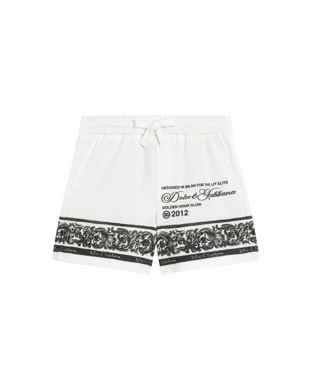 MAJOLICA-PRINT DOUBLE PIQÚE BERMUDA SHORTS