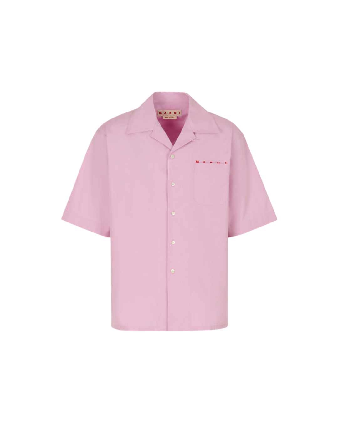 PINK POPLIN BOWLING SHIRT WITH PEEPING MARNI LOGO