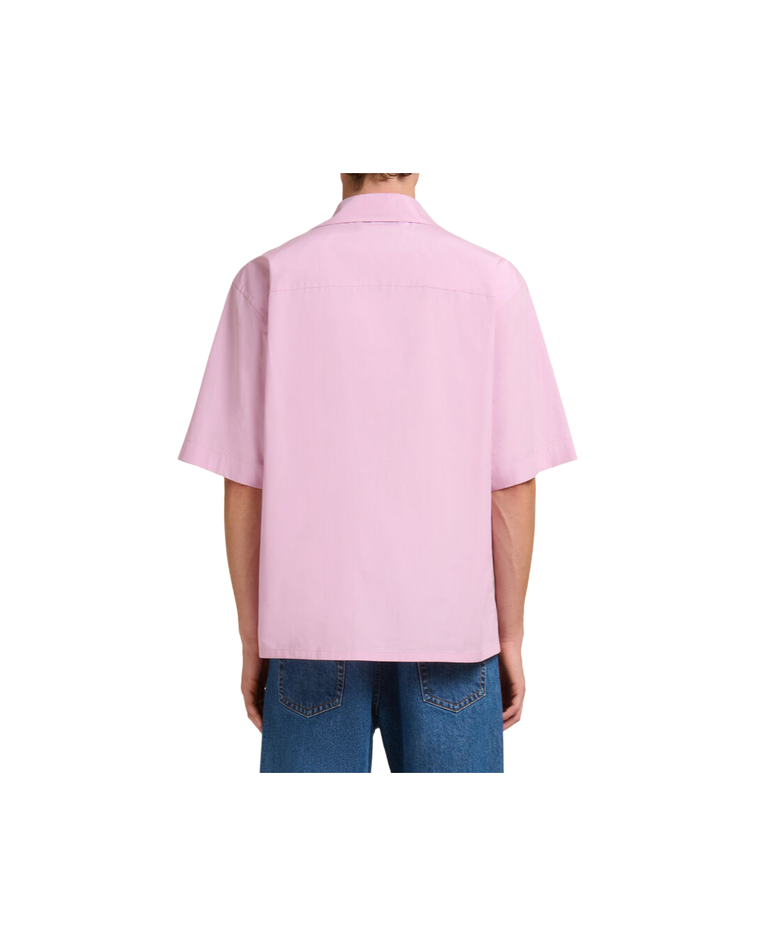 PINK POPLIN BOWLING SHIRT WITH PEEPING MARNI LOGO