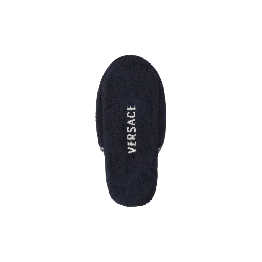 COTTON-TERRY JACQUARD SLIPPERS BLUE