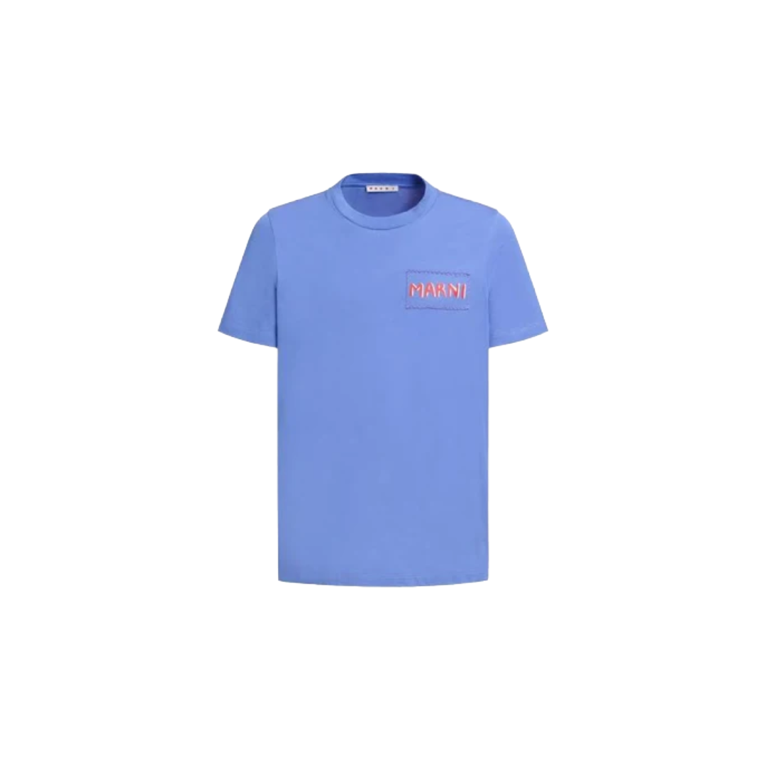 INDIGO CREW NECK T-SHIRT BLUE