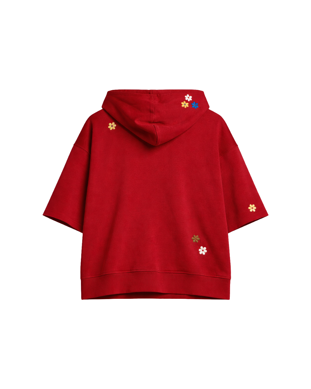 FLOWER PATCH CUT OFF HOODIE