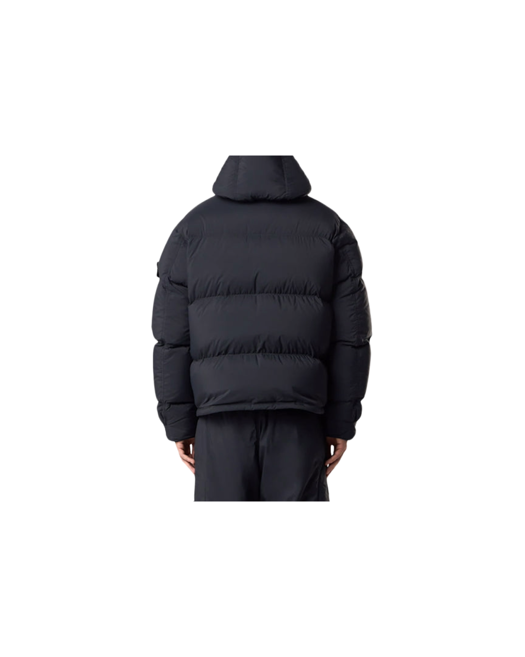BLACK DOWN JACKET WITH HOOD