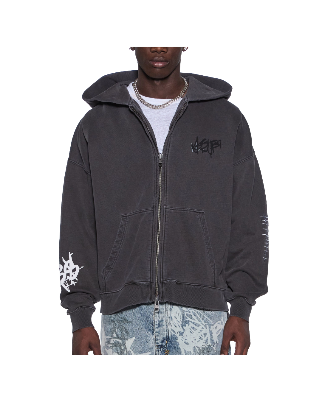 GRAFF EKCESS ZIP THRU HOODIE FADED BLACK