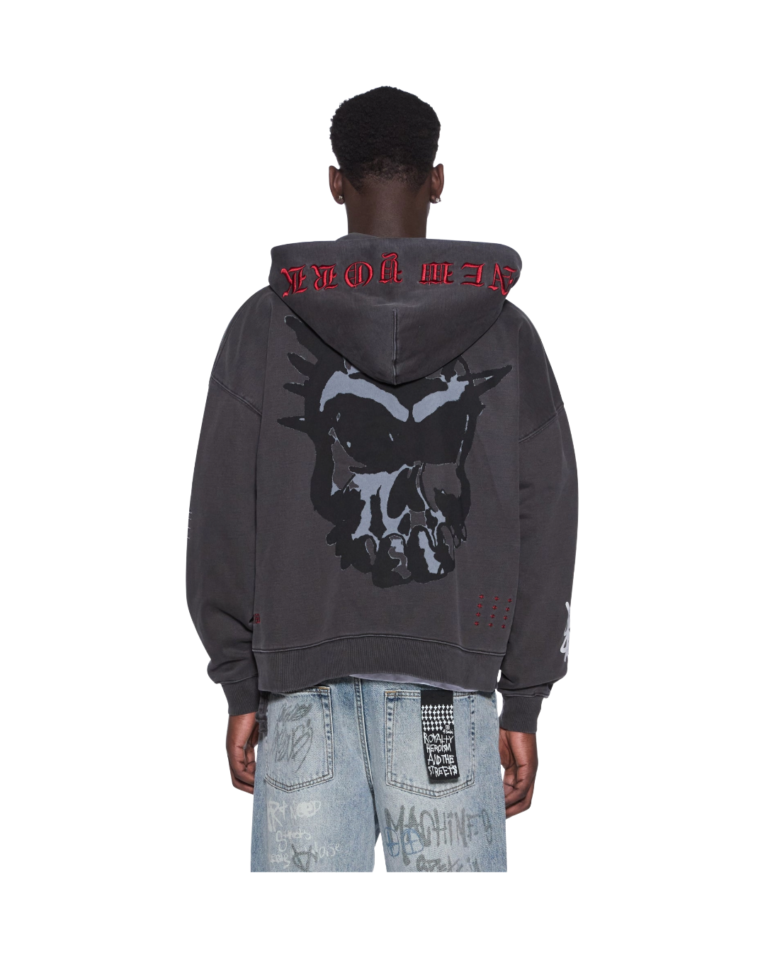 GRAFF EKCESS ZIP THRU HOODIE FADED BLACK