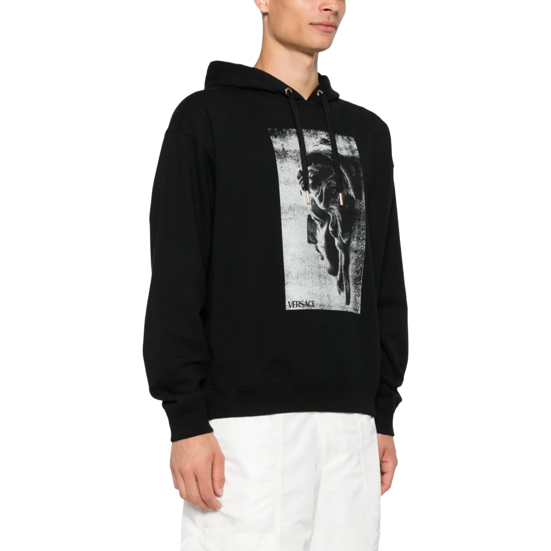 STATUE PRINT COTTON SWEATSHIRT BLACK