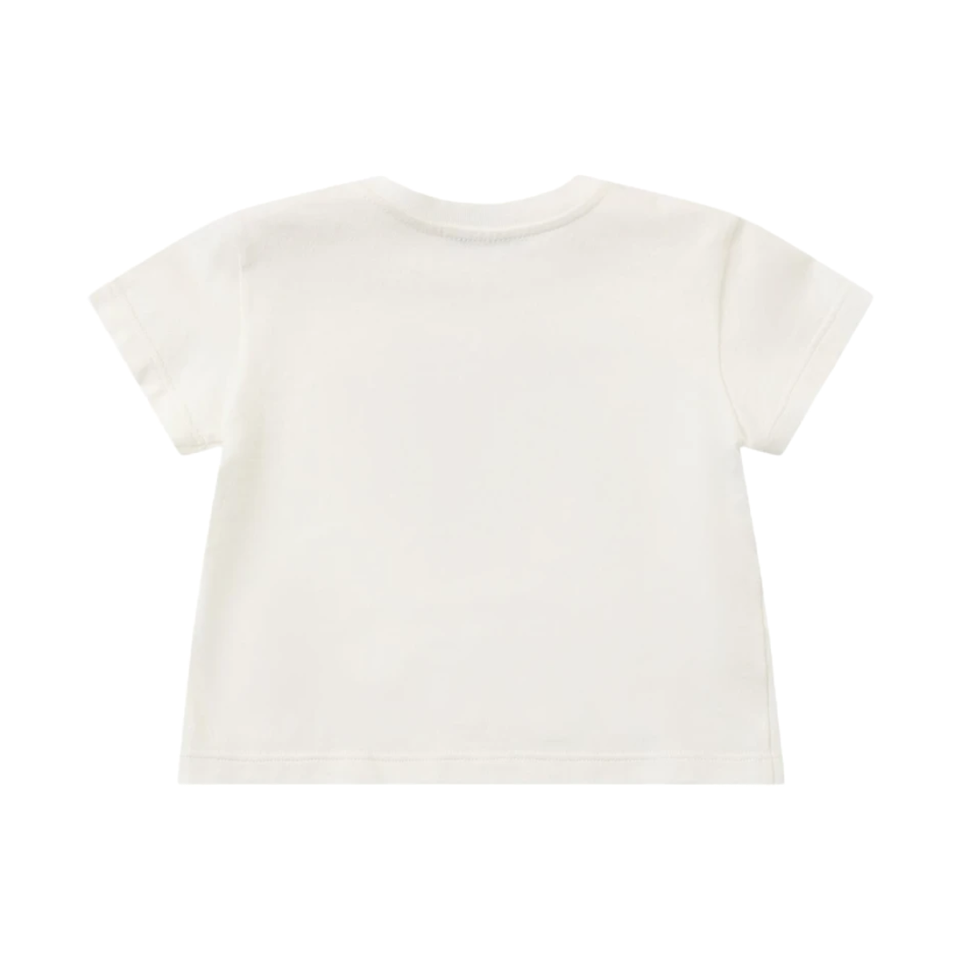 KIDS BABY JERSEY EMBROIDERED COTTON T-SHIRT WHITE