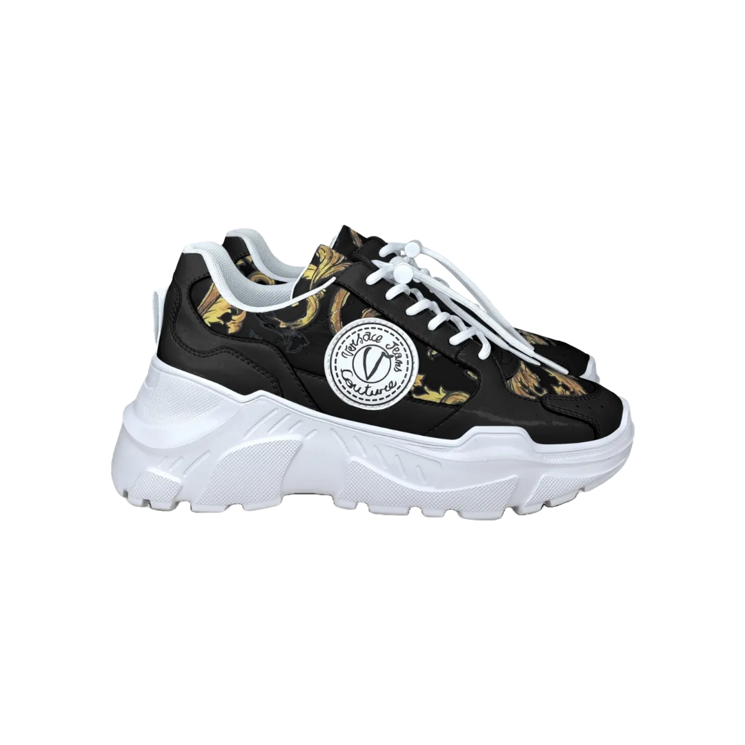 BLACK BAROCCO PRINT CHUNKY SNEAKERS