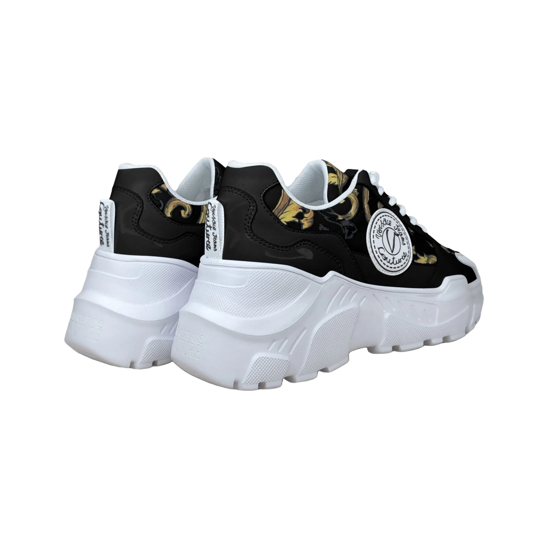BLACK BAROCCO PRINT CHUNKY SNEAKERS
