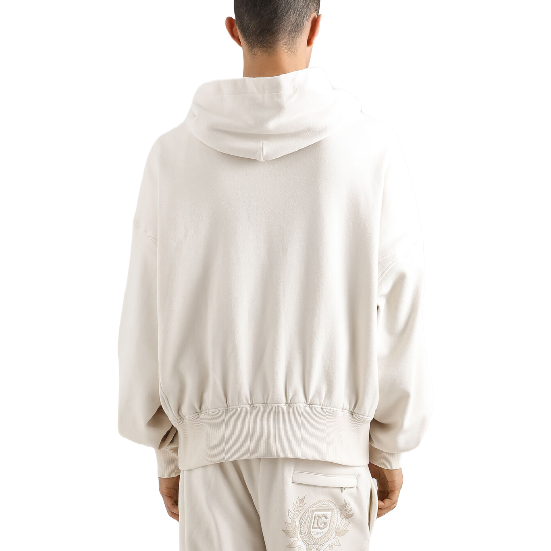 HOODIE WITH EMBROIDERY CREAM