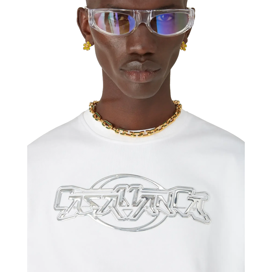 CASABLANCA CHROME OVERSIZED SHORT SLEEVED T-SHIRT