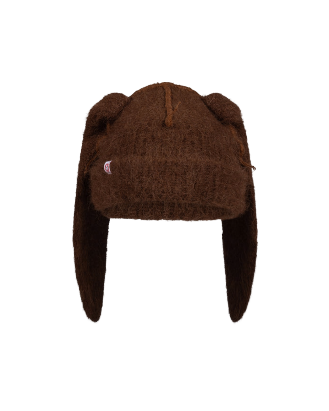 ALPACA CHUNKY RABBIT BEANIE IN BROWN