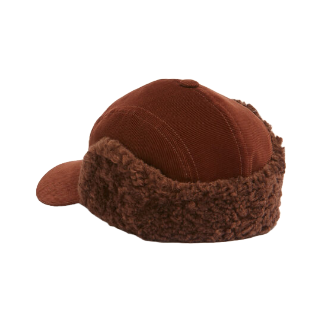 BROWN CORDUROY AVIATOR BASEBALL CAP