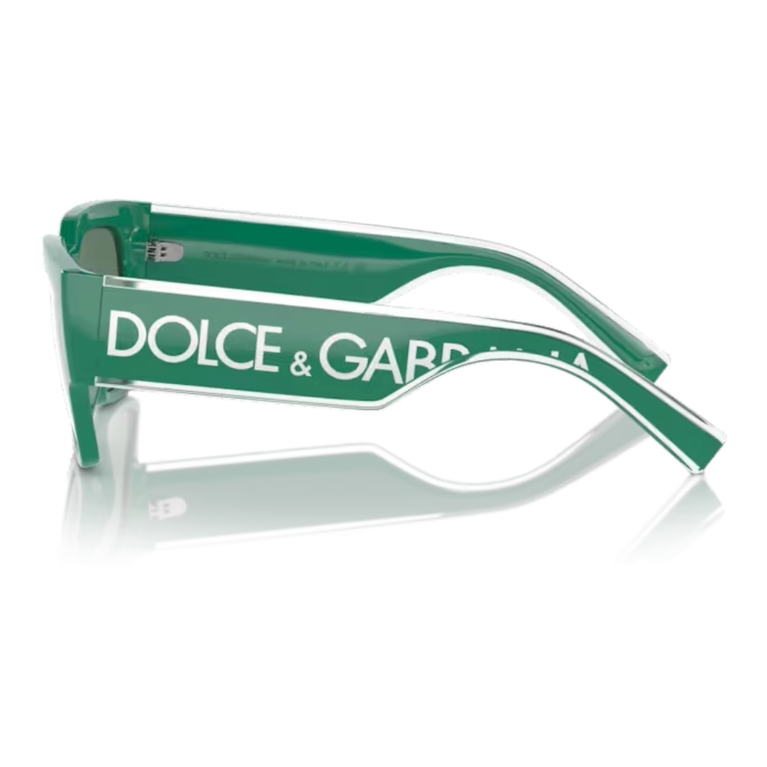 DOLCE & GABBANA SQUARE MIRROR SUNGLASSES 0DG6184 GREEN/SILVER