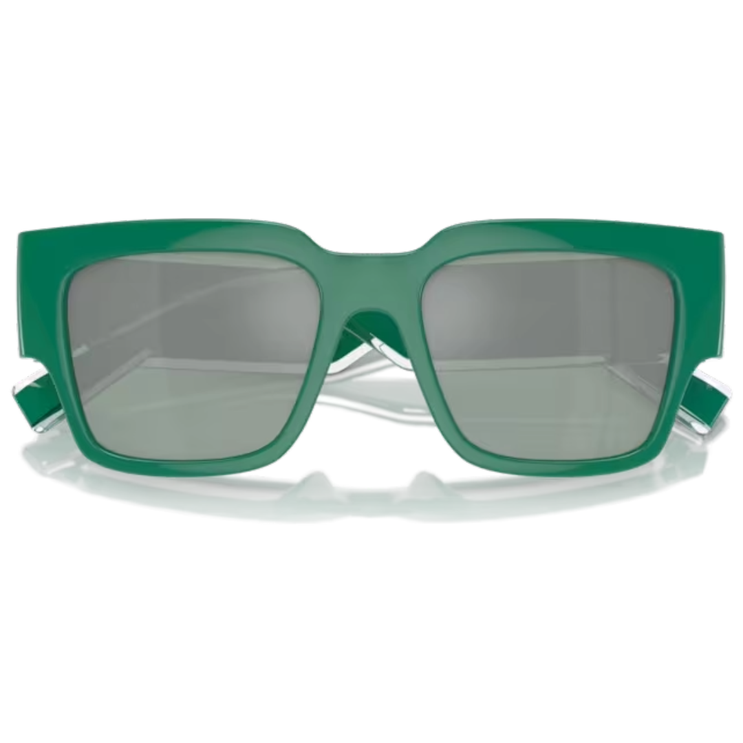 DOLCE & GABBANA SQUARE MIRROR SUNGLASSES 0DG6184 GREEN/SILVER