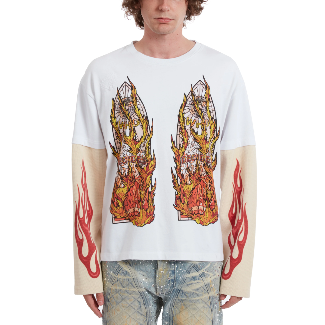 FLAME GLASS DOUBLE JERSEY IN WHITE
