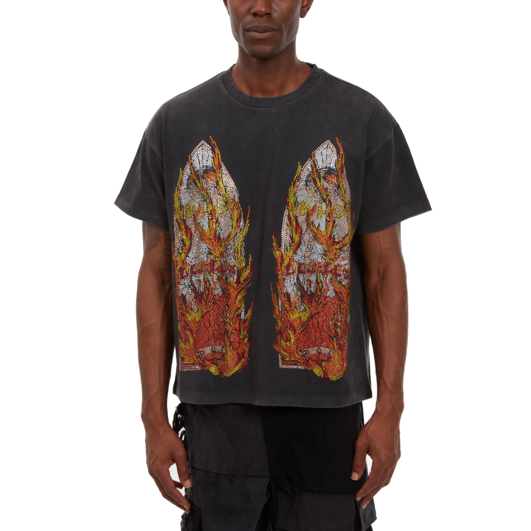 RHINESTONE FLAME GLASS JERSEY