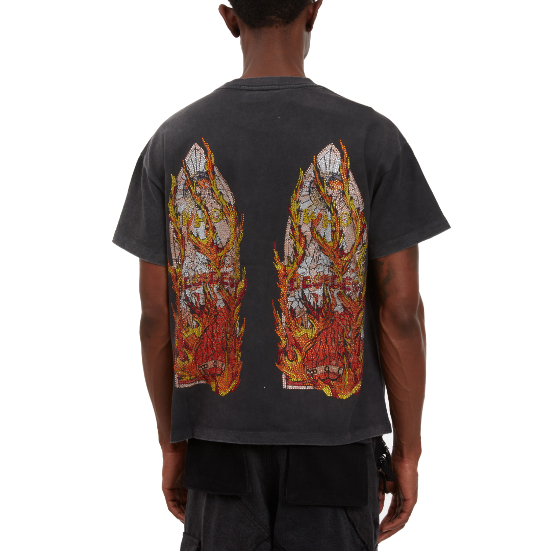 RHINESTONE FLAME GLASS JERSEY