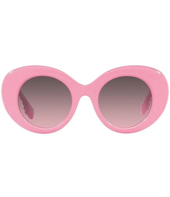 BURBERRY MARGOT MONOGRAM MOTIF OVERSIZED FRAME SUNGLASSES PINK/ROSE GRADIENT/GREY