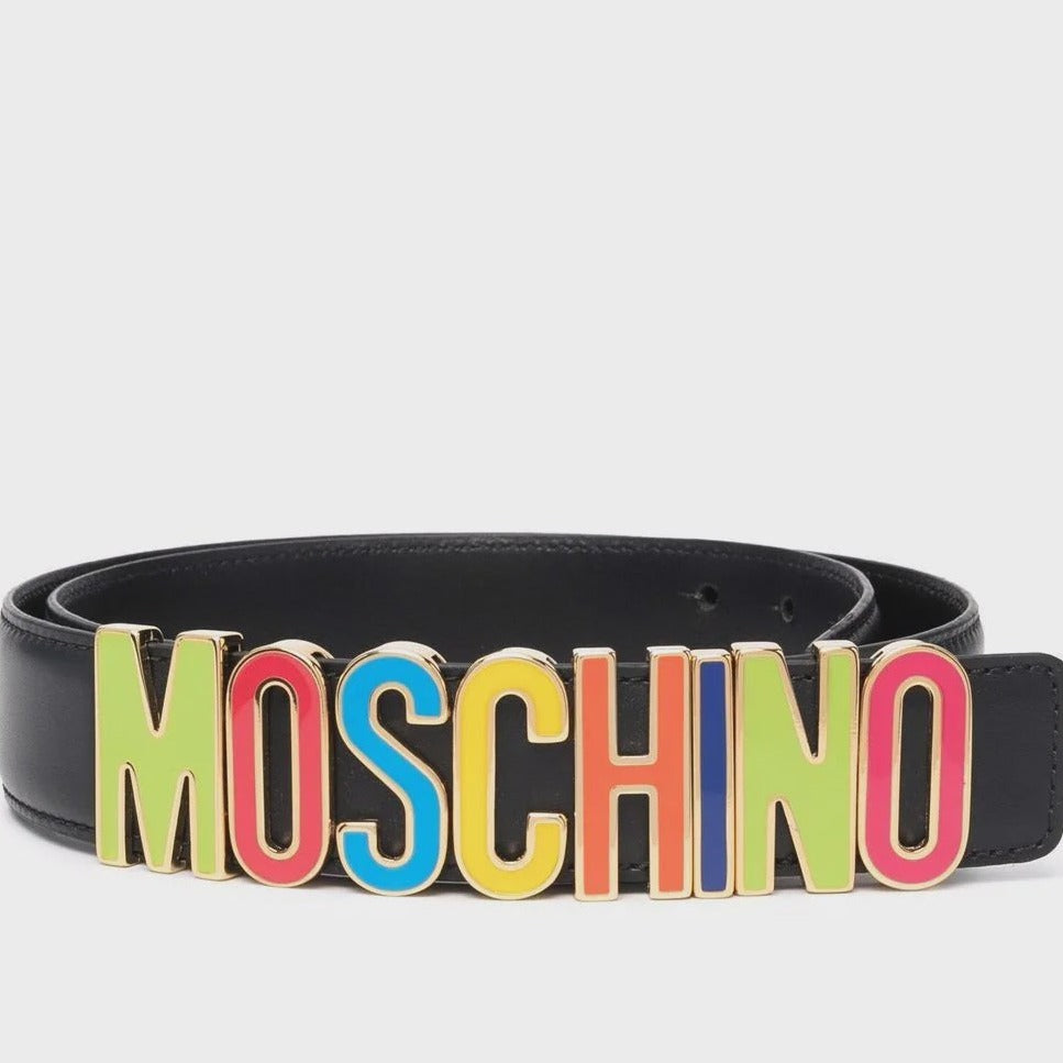 Moschino Multicolor Logo Buckle Leather Belt size 50/34” Moschino Multicolor Logo Buckle Leather Belt size 50/34” | eBay main image 3
