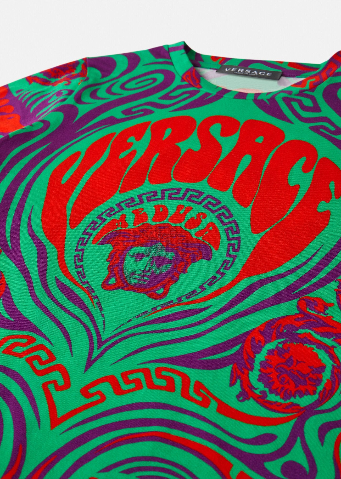 VERSACE MEDUSA MUSIC KIDS T-SHIRT MINI ME ORANGE-MULTICOLOR