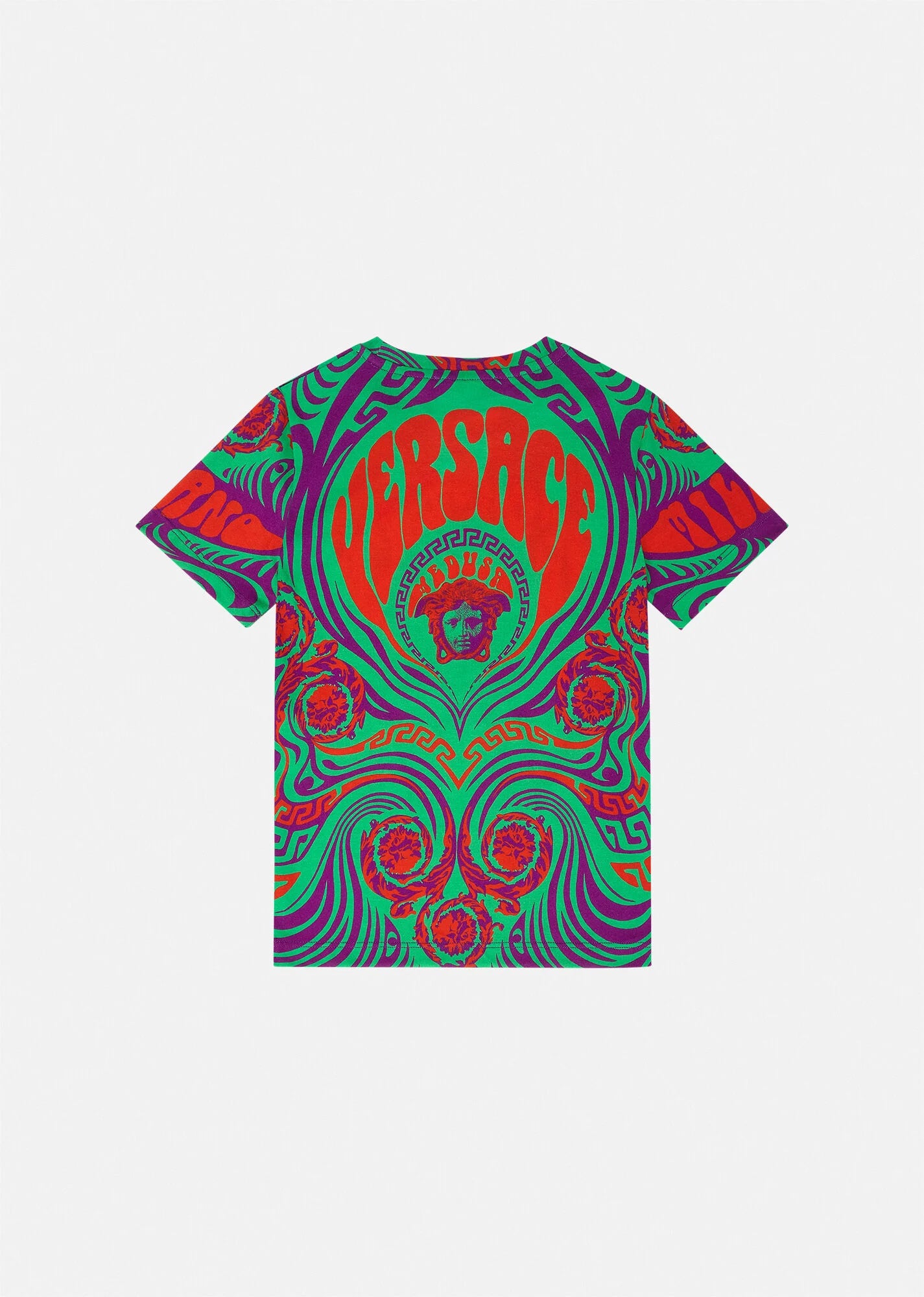VERSACE MEDUSA MUSIC KIDS T-SHIRT MINI ME ORANGE-MULTICOLOR