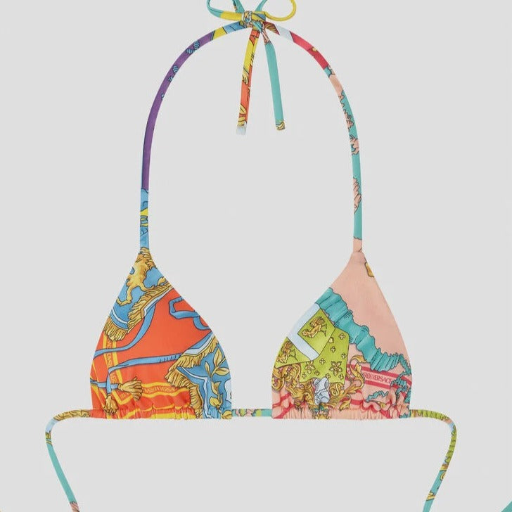 VERSACE ROYAL REBELLION BIKINI TOP MULTICOLOR